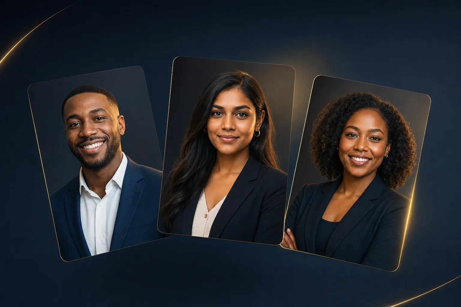 Floating TrueTone headshot cards